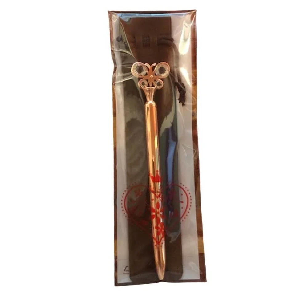 Rose Gold Crystal‎ Butterfly Topped Ballpoint Pen~~NWOT